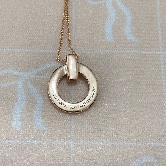 Tiffany & Co. Classic 18k Double-Band Necklace With Full Diamonds - Picture 6 of 6